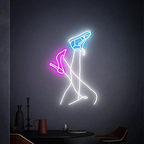 Letrero de neón de tacones altos, letrero LED de tenis, arte de pared, letrero de neón para niña, letrero de barra de neón, regalos para novia,