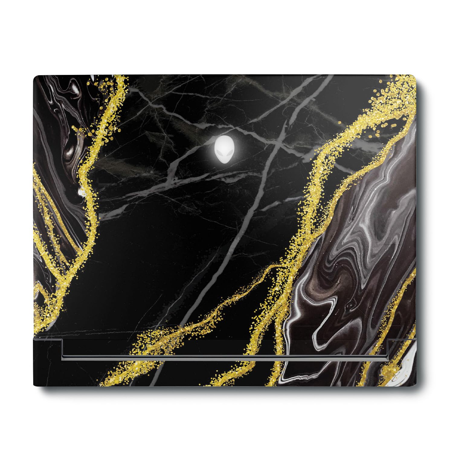 MightySkins Skin Compatible With Alienware X16 R1 (2023) Full Wrap Kit - Black Marble Glitter | Protective, Durable, and Unique Vinyl Decal wrap cover | Easy To Apply &amp; Change Styles | Made in the USA