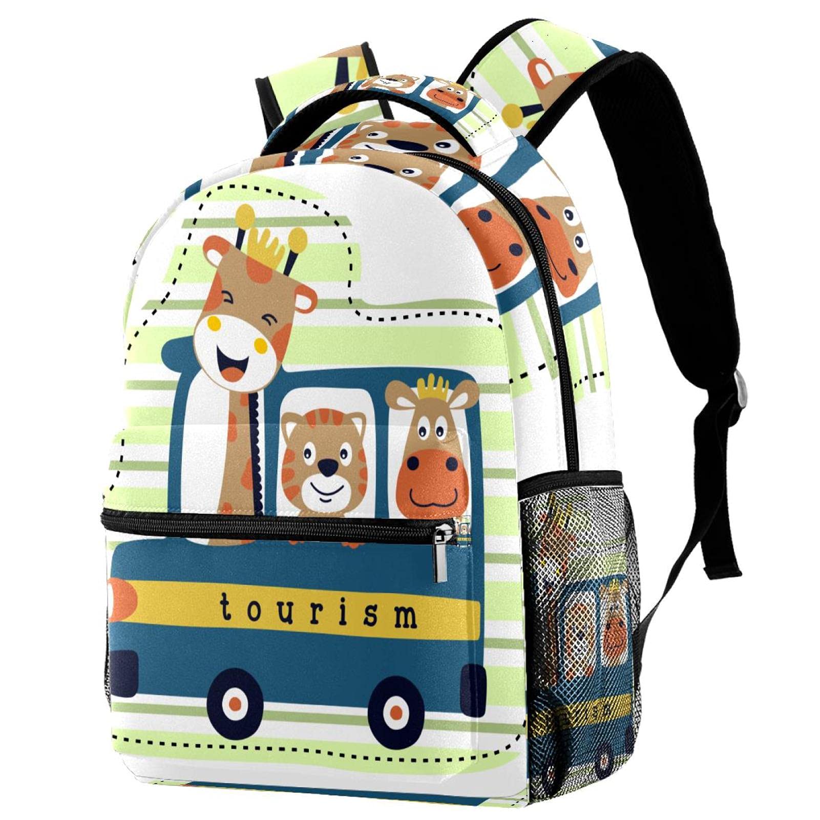 Sac à dos d'écolier ordinateur portable géométrique multicolore pour filles garçons Panda - 7