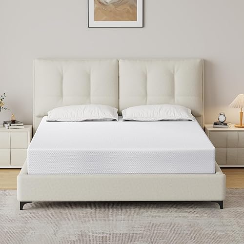 Full Size Memory Foam Mattress 10 Inch with Tencel Cover,Premier Cool Green Tea/Gel Bed Mattresses in a Box, Medium Firm Mattress for Back Pain, Fiberglass-Free,CertiPUR-US,Made in USA,75'' x 54''