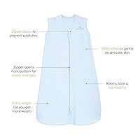Vista 2 de HALO SleepSack, 100% Cotton Wearable Blanket, Swaddle Transition Sleeping Bag, TOG 0.5, Baby Blue, Large, 12-18 Months Animal Paint