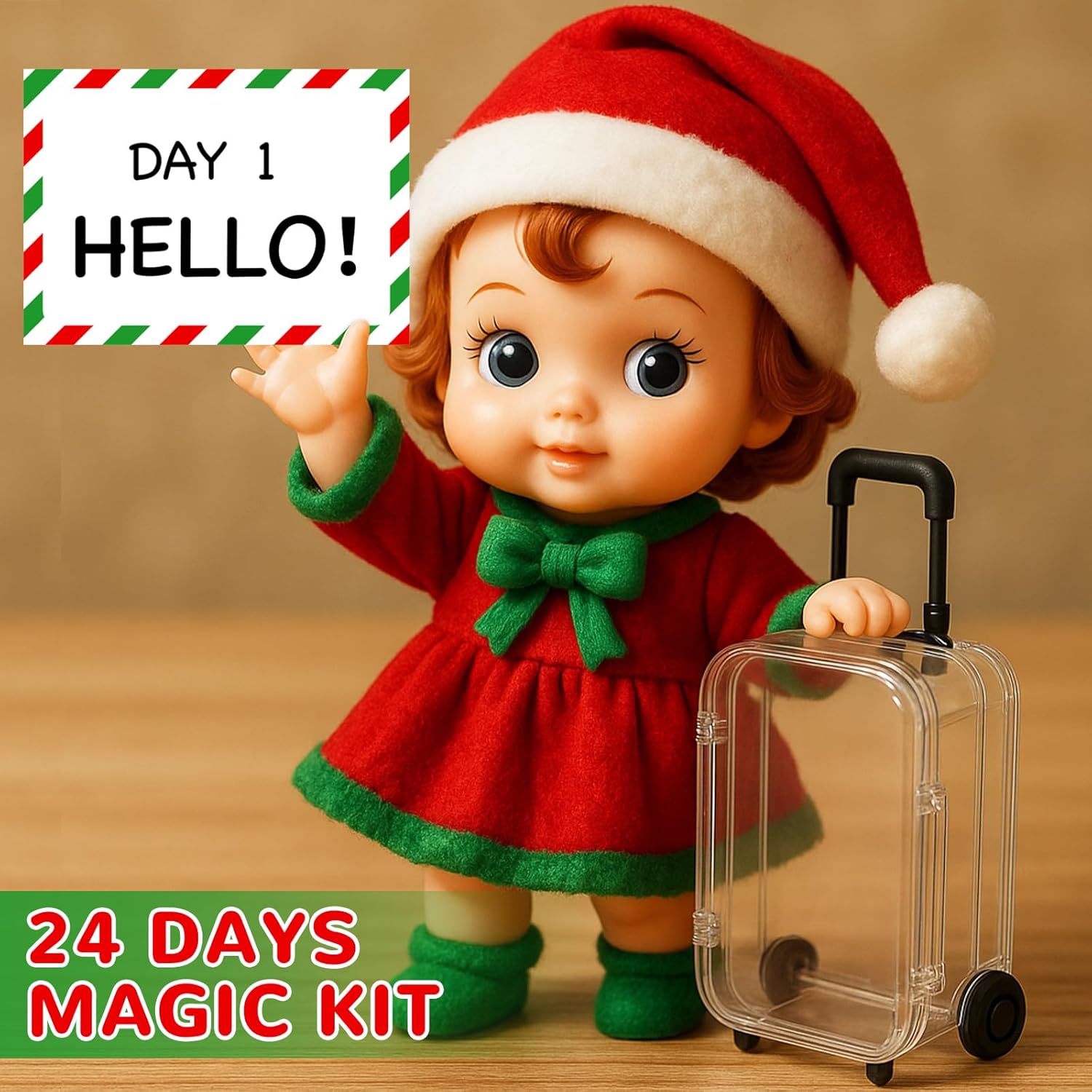 Jenaai 24 Day Christmas Kit Adventure Props Advent Calendar 2025 Scenes Christmas Activities Accessories Gifts Props Planning Calendar for Doll Decor
