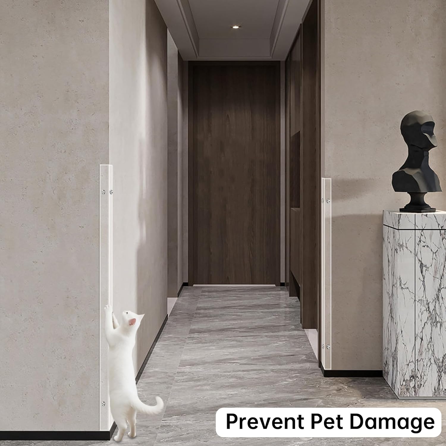 CHIDU Corner Guard, Pre-Drilled Clear Wall Corner Protector with Screws, L-Shaped Thickened Edge Protection for Sharp Wall, Door Frame, Table, Countertop - 4 PCS x 47.2" L x 1.97" W