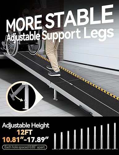 Vista 64 de FACHNUO Rampa portátil para silla de ruedas de 2 pies, rampas de aluminio antideslizantes con asa, rampa plegable para sillas de ruedas