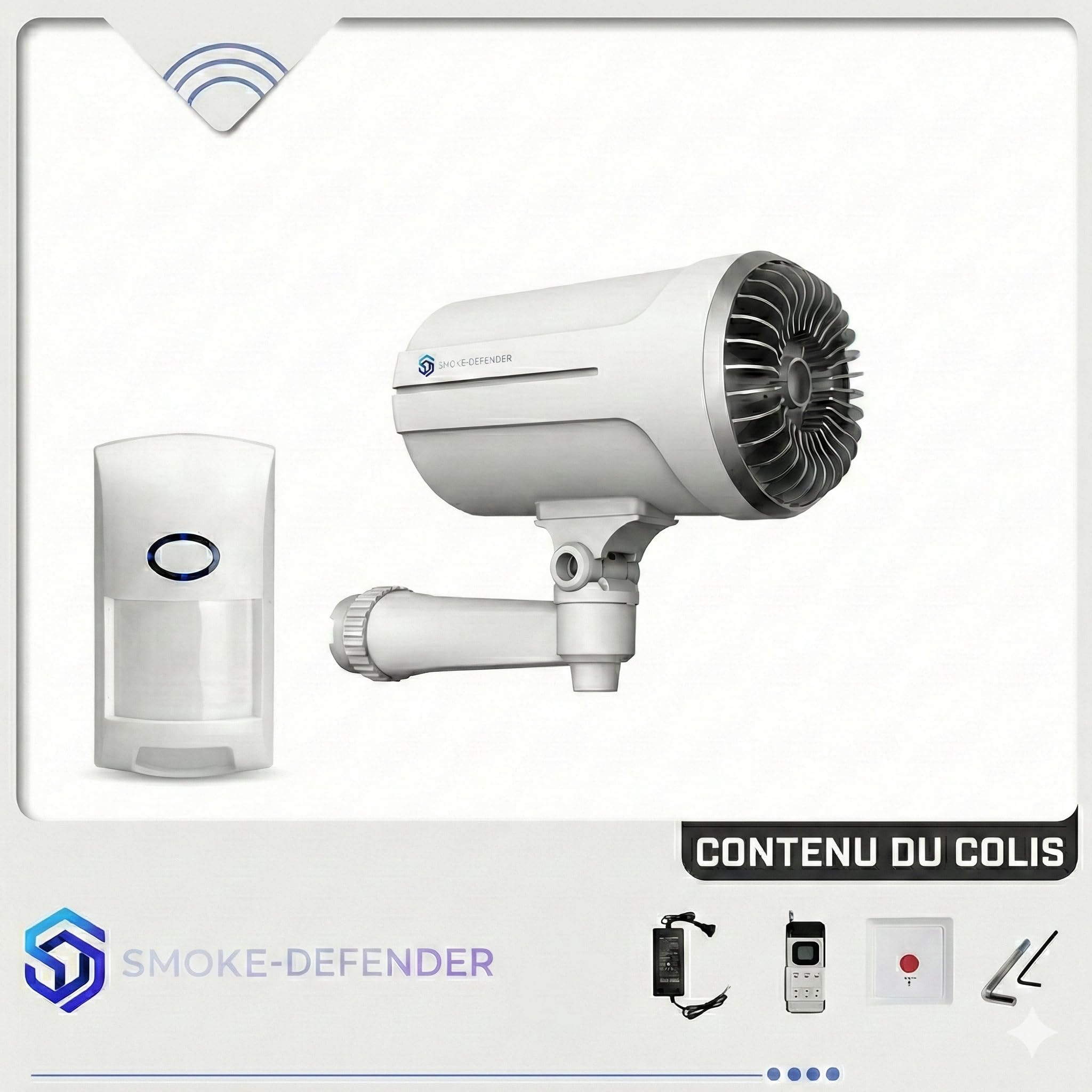 Nebelgenerator, Einbruchschutz, Sicherheit, ohne Vertrag, kompatibel mit SmartLife/Tuya, schnelle Verbreitung 100 bis 150 m³, Haus und Gewerbe (Bewegungsmelder)