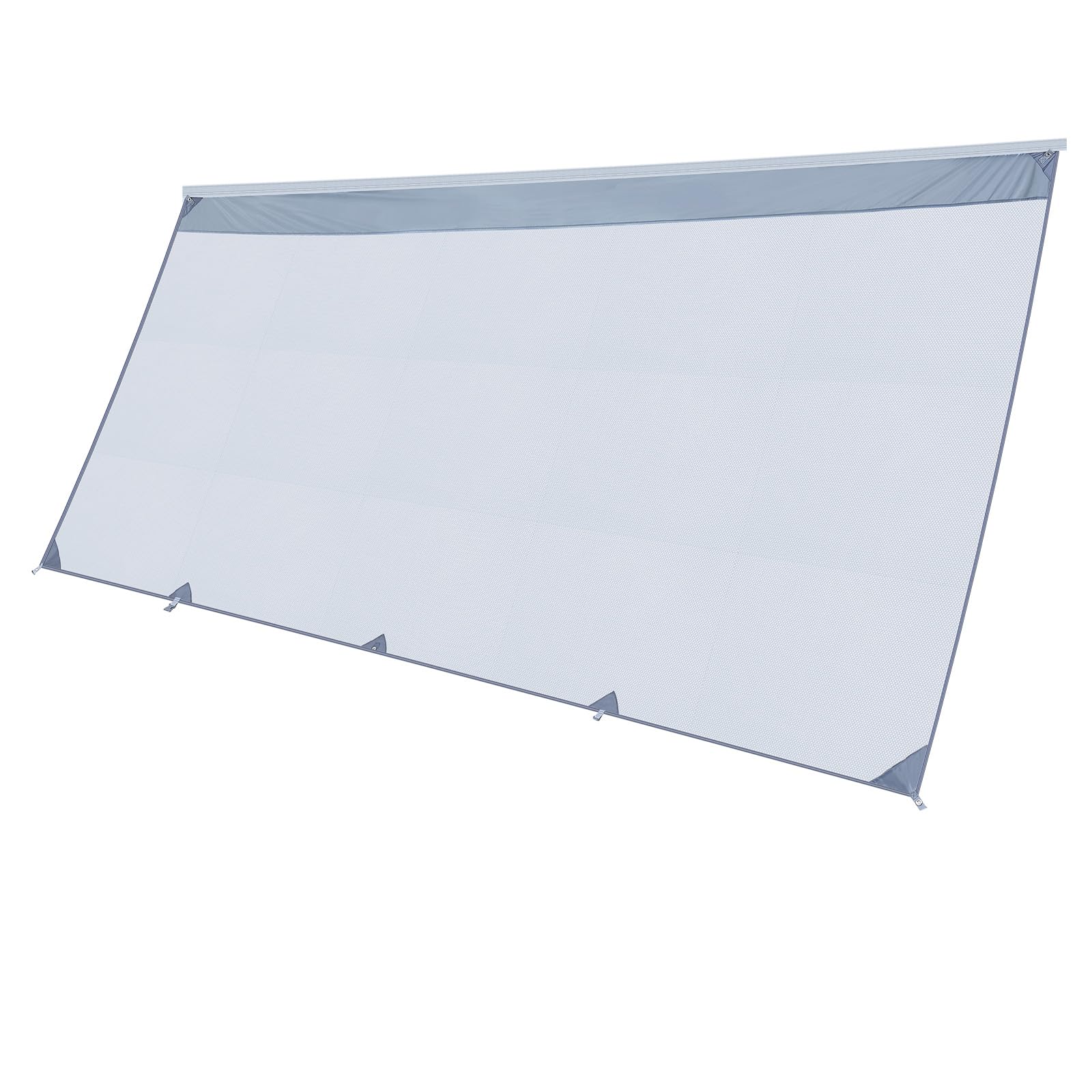 VEVOR Pannello Laterale Frangisole in Poliestere Trasparente Parete Frontale per Camper Roulotte 2x4,3m Compatibile per Tenda da Sole 4,5m