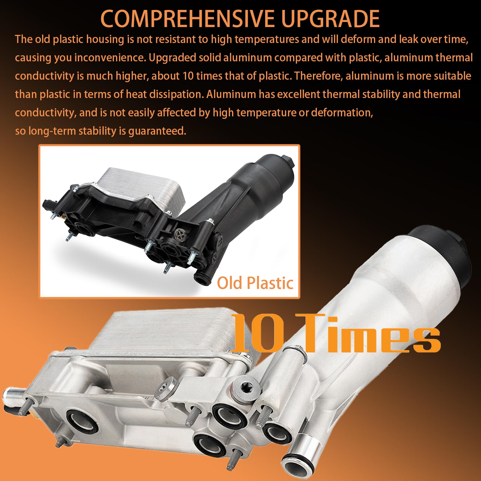 WEILEITE 926-959 3.6 Upgraded Aluminum Engine Oil Cooler Filter Housing Adapter Kit Fit For Dodge Ram ProMaster Challenger Jeep Wrangler Jk Grand Cherokee Chrysler 2011-2016 Replaces OFH100 926959 959