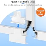 126in Kit d'hideur de cordon, ZhiYo Couvertures de cordon pour mur TV, Couverture en fil pour cordons, TV Kit mural de Hider de câble, Cordonnage mural, Gestion des fils muraux de couverture de câble 8xL15.7in W0.95in H0.55in
