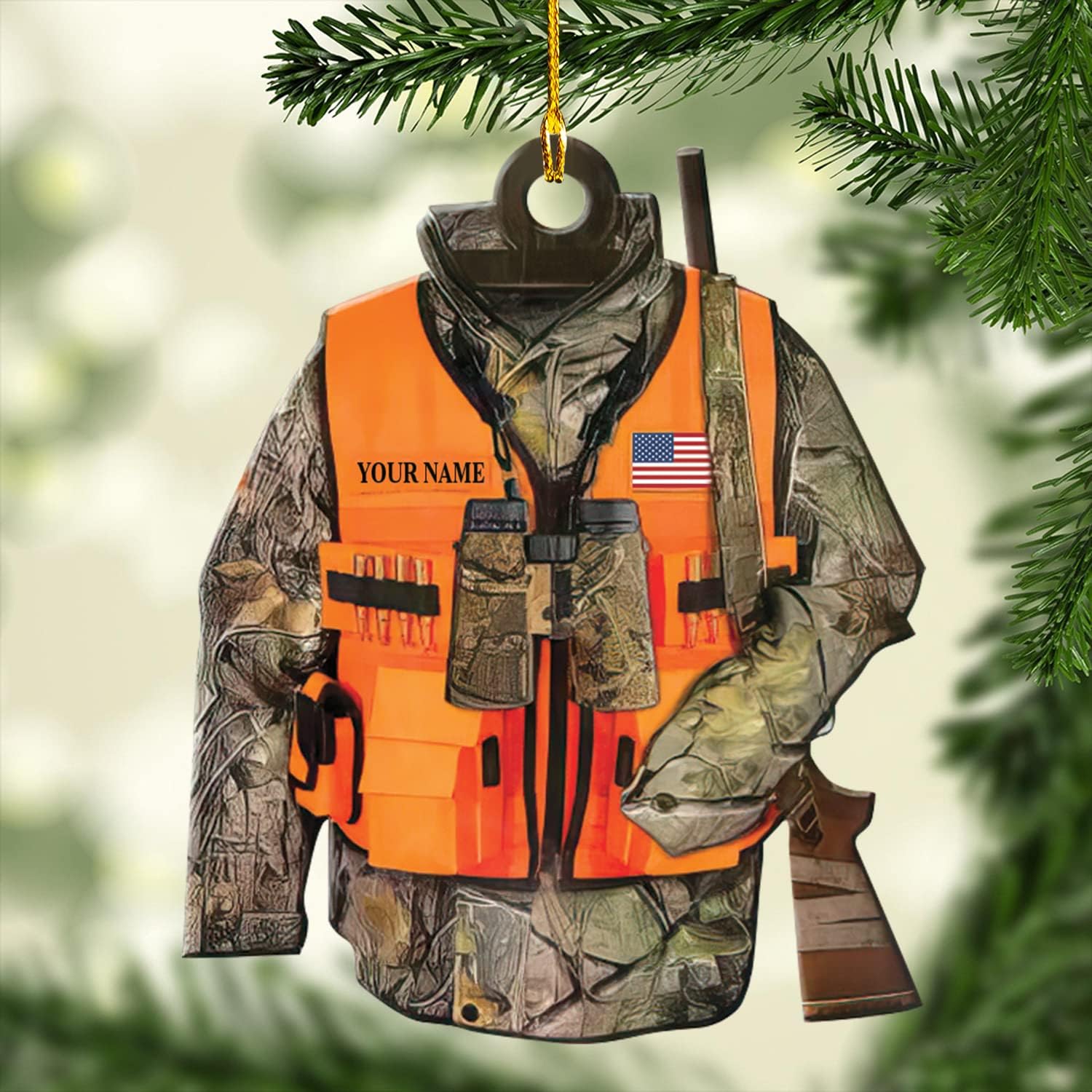 Artparel Personalized Hunting Ornament Hunter Vest Ornament