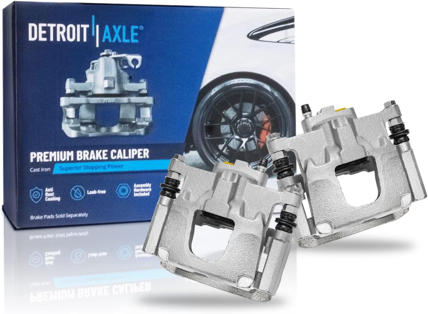 Detroit Axle - Rear Brake Calipers with Brackets Replacement for 2008-2012 Jeep Liberty, 2007-2011 Dodge Nitro - 2pc Set
