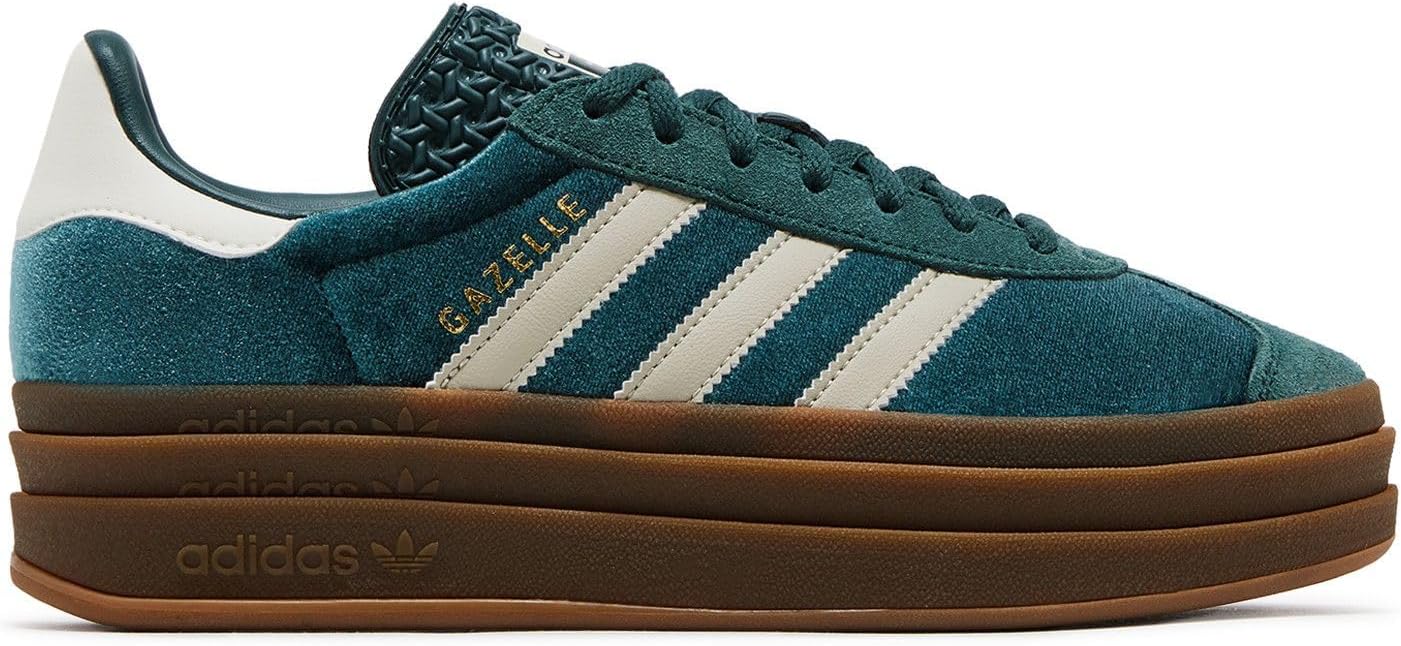 Adidas Gazelle Bold Womens Sneaker (Dark Green Velvet, 8.5)