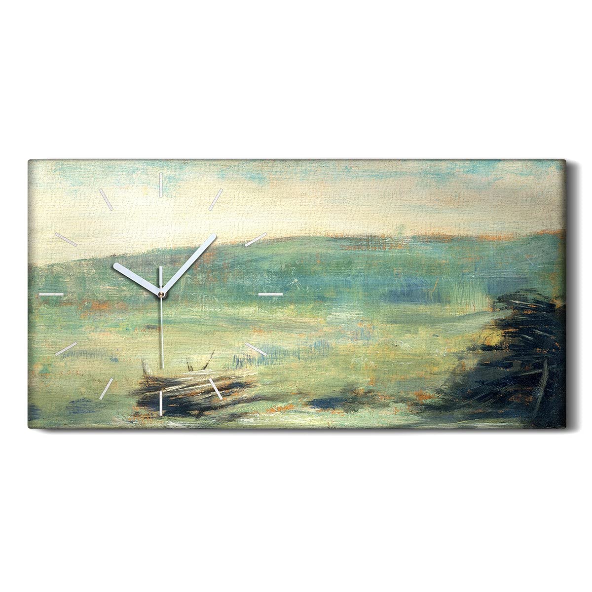 Horloge sur Toile Paysage Saint Ouen - Décoration Murale Salon Moderne Sans Tic-Tac