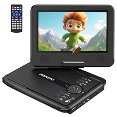POFOTO 9 5 Portable DVD Player for Kids and Car with 7 5 Swivel Screen 4-6 Hour Working