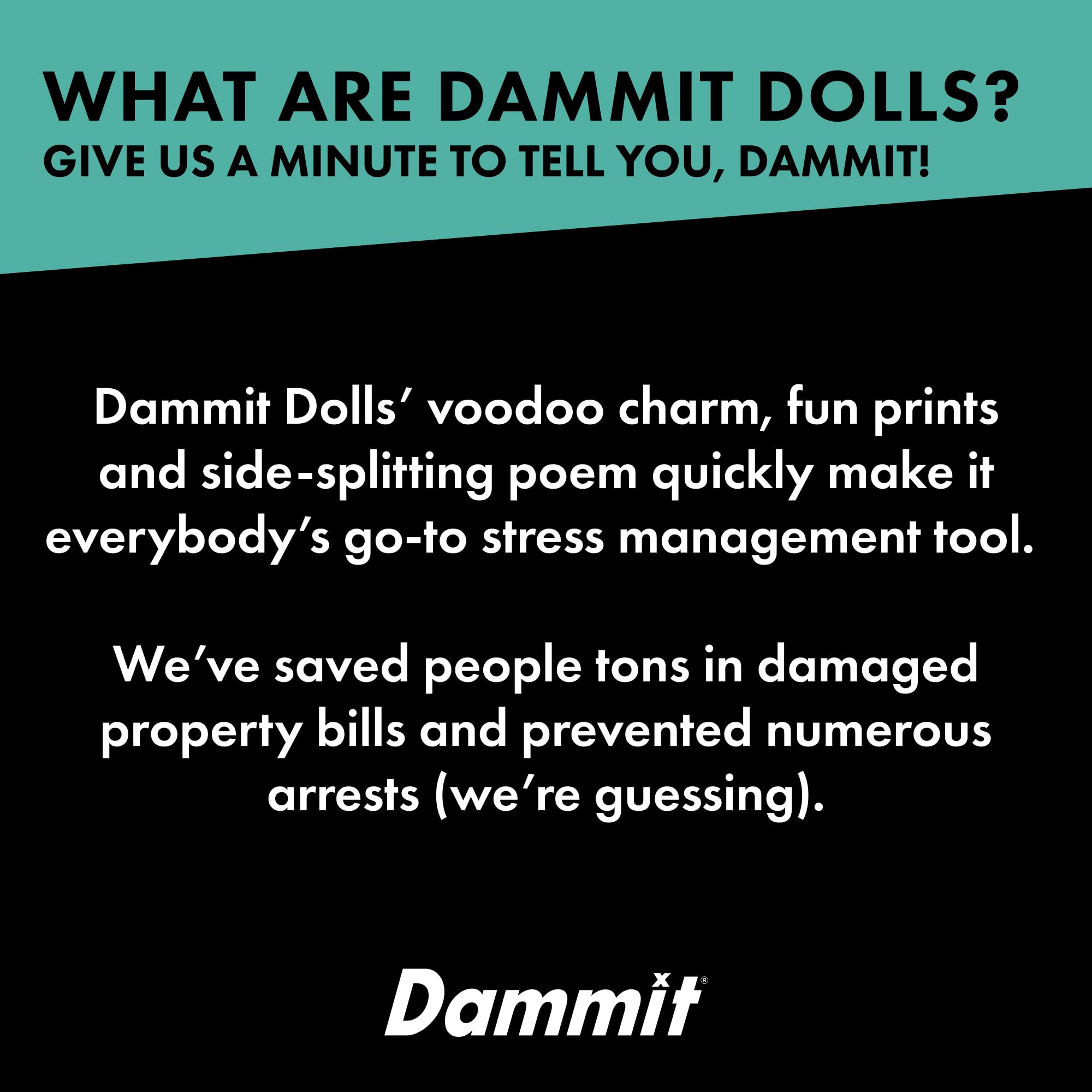 Dammit Doll - Classic Random Color, Stress Relief - Gag Gift - 6 Dolls