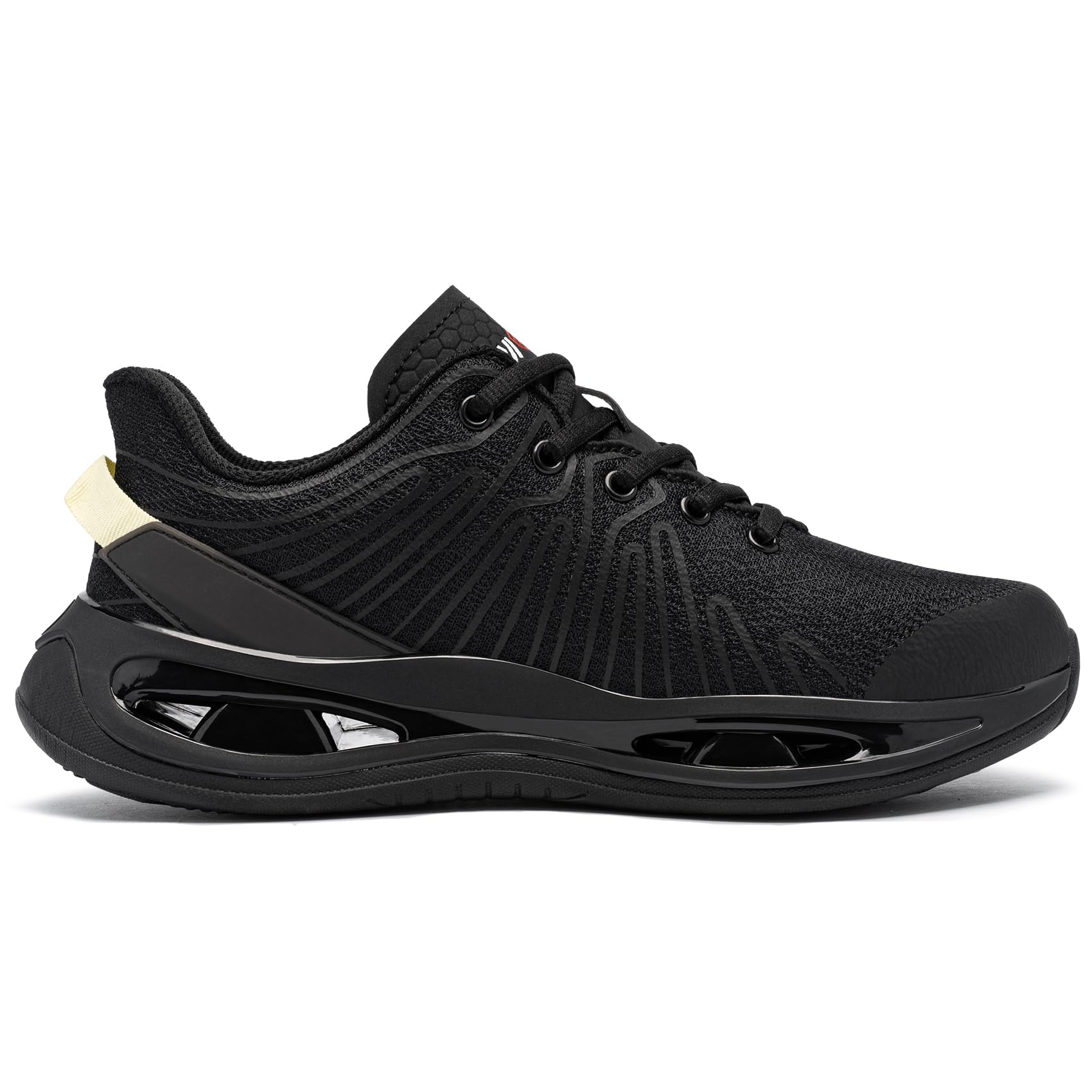 LARNMERN Chaussures de Securite Femmes Legere Amorti Confortable Embout Protection Acier Respirabilité Chaussure de Travail Mode Basket Securite Noir A 38EU
