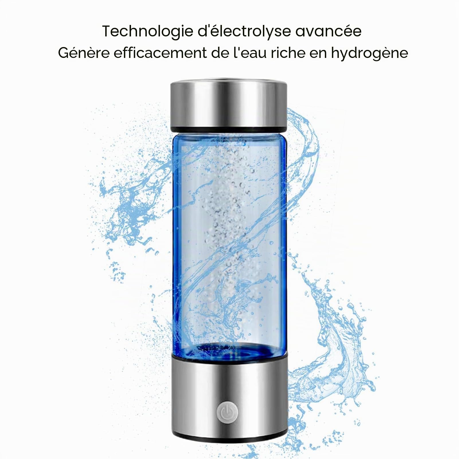 Bouteille D'eau Ionisée à L'hydrogène de 420 Ml, Bouteille de Générateur D'hydrogène de Niveau 800 à 1200 PPB, Tasse de santé de Générateur de Machine D'ionisation D'eau Portable