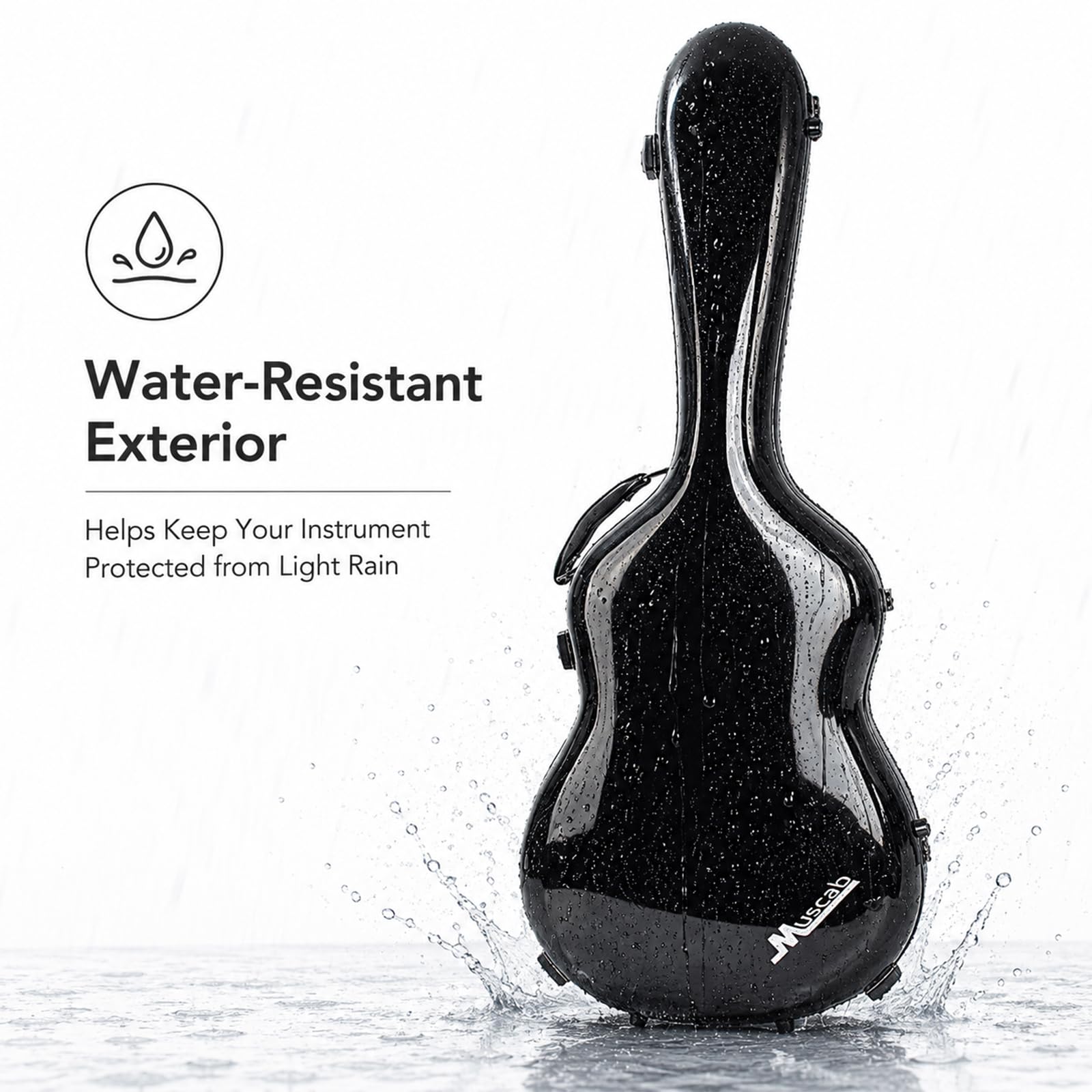 Custodia per chitarra acustica da 104 cm, colore nero