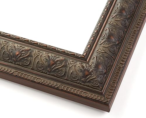 Miniatura 3 de Marco de fotos de madera real marrón ornamentado de 27 x 27 pulgadas de ancho de 1.5 pulgadas  Profundidad del marco interior de 0.5 pulgadas  Marco