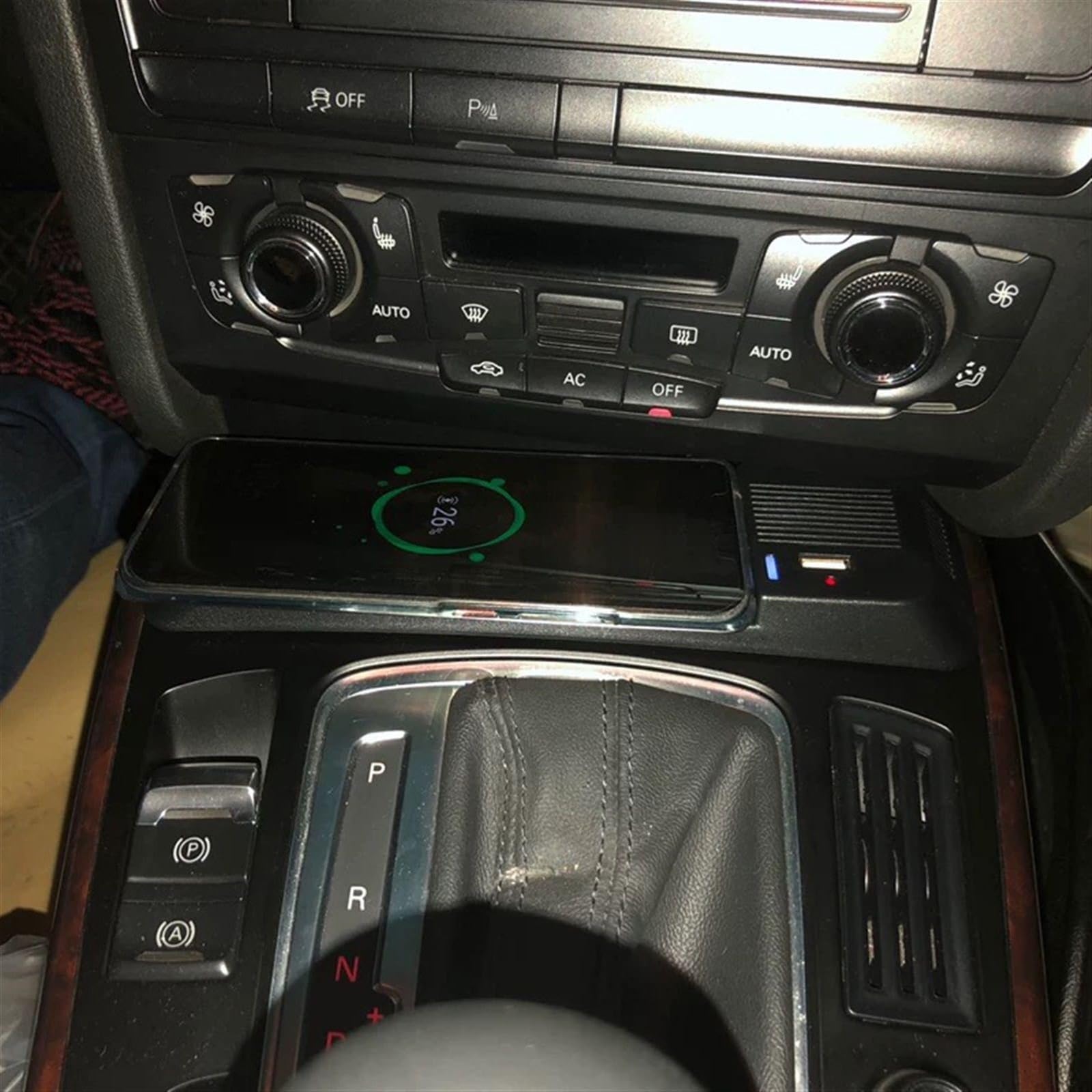 15W, dla, A4 B8 B9, dla, for ALLROAD, A5 S5 RS5 Ładowarka samochodowa QI bezprzewodowa Szybka ładowarka do telefonu Uchwyt na płytę