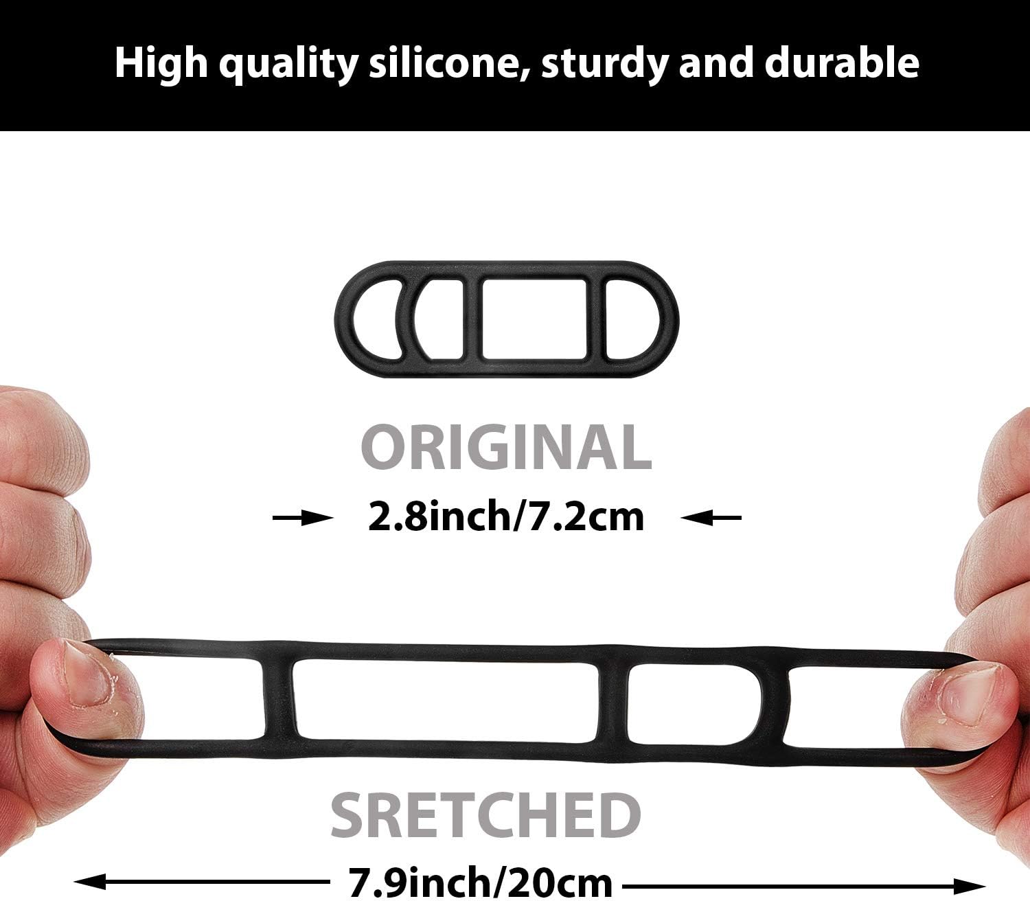 12 Pieces Bicycle Light Silicone Straps Cycling Bicycle Rubber Straps Light Silicone Mount Band for Bicycle Light Sets, Black