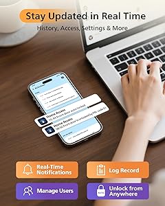 Philips WiFi Smart Keyless Entry Door Lock Deadbolt With Handle Set, Built-in WiFi, App Remote & Voice Control, Fingerprint Smart Lock For Front Door, Touchscreen Keypad Front Door Lock Set, Auto Lock