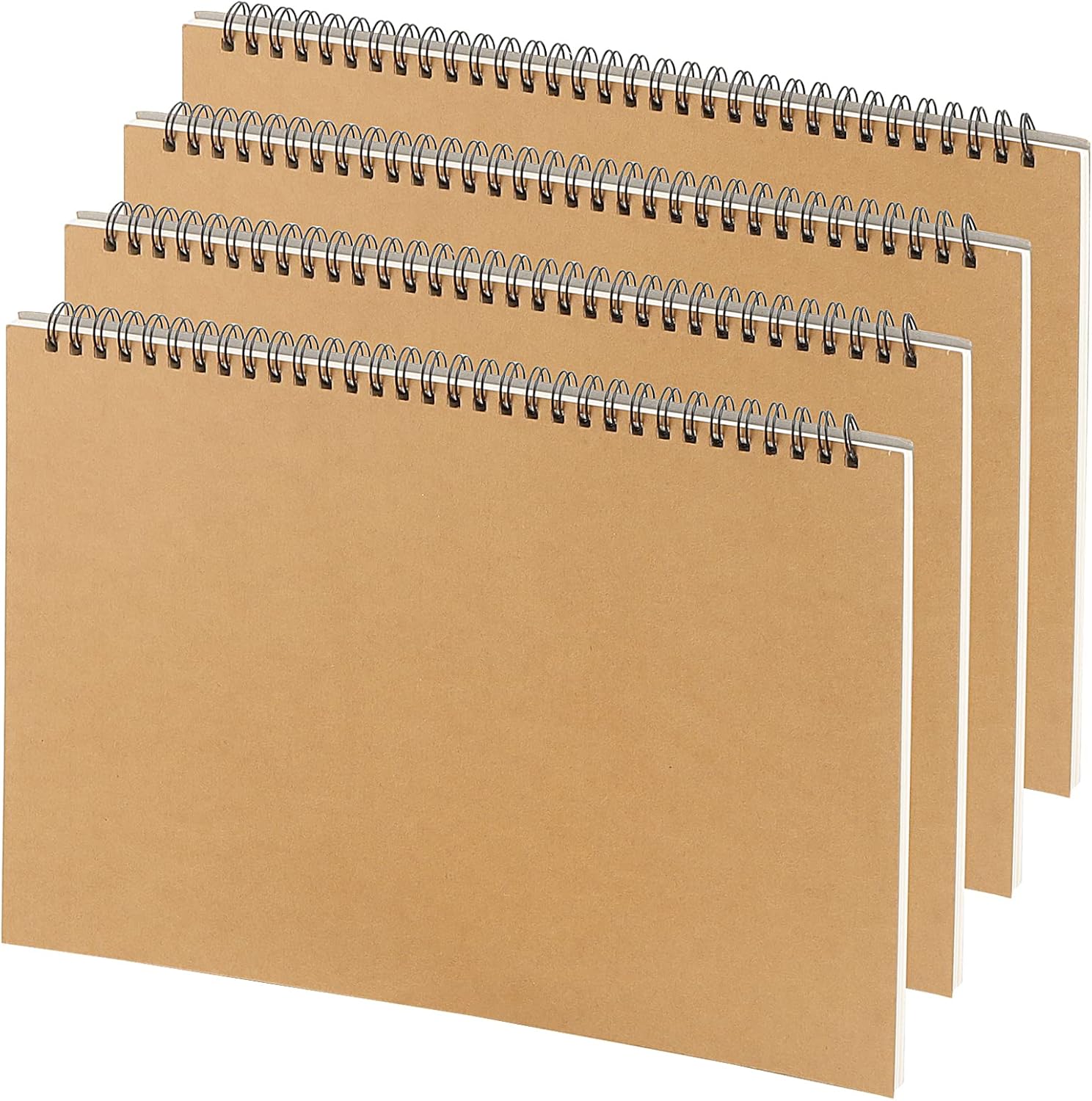 KEILEOHO 4 PCS A4 Sketchbooks, 60 Pages/30 Sheets Spiral Bound