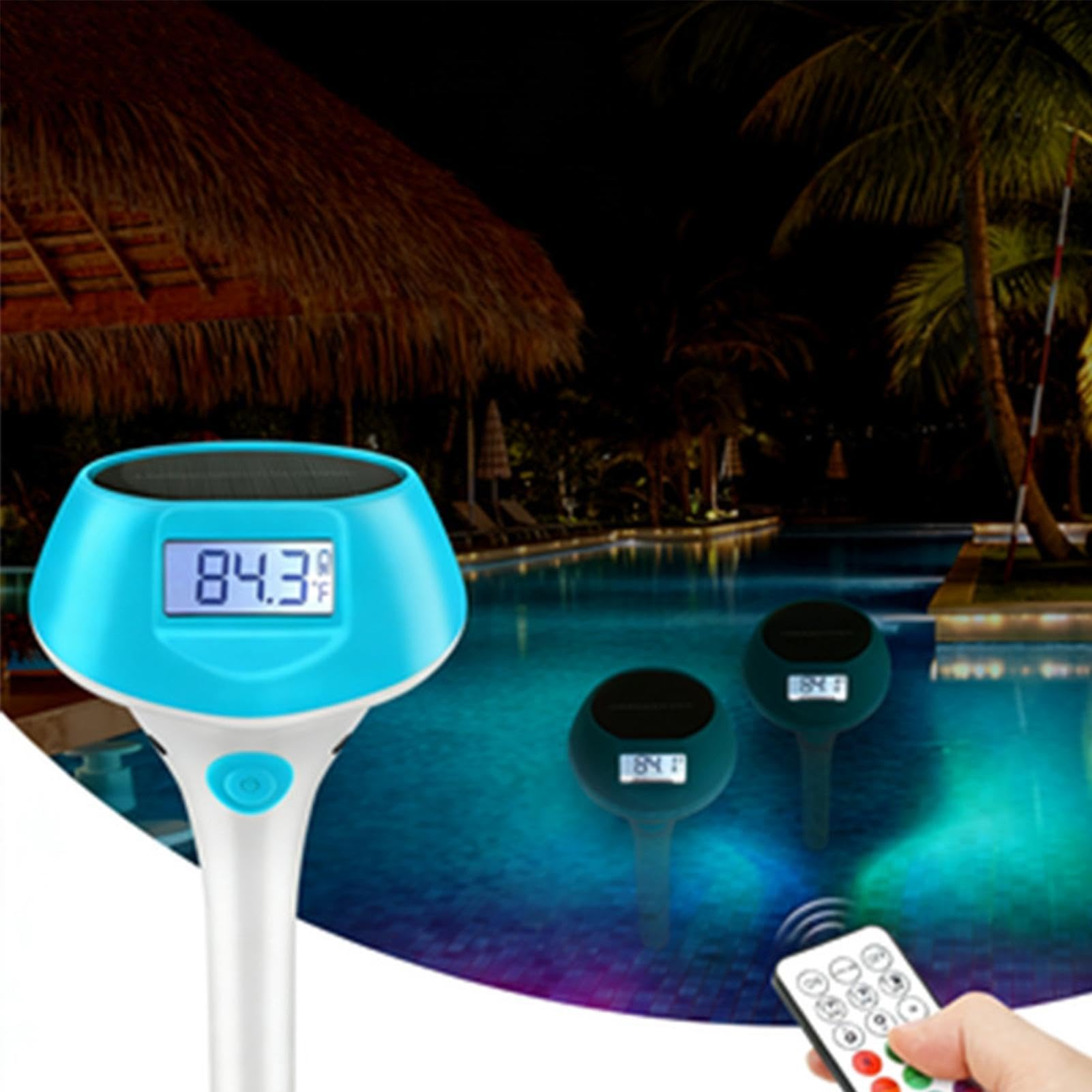 Misuratore di Temperatura 'Acqua Tester Impermeabile Solare Wireless | Termometro per Piscina di Facile Lettura Esterni Interni Giardino Patio Spa Idromassaggio Laghetto Vasca da Bagno Campeggio