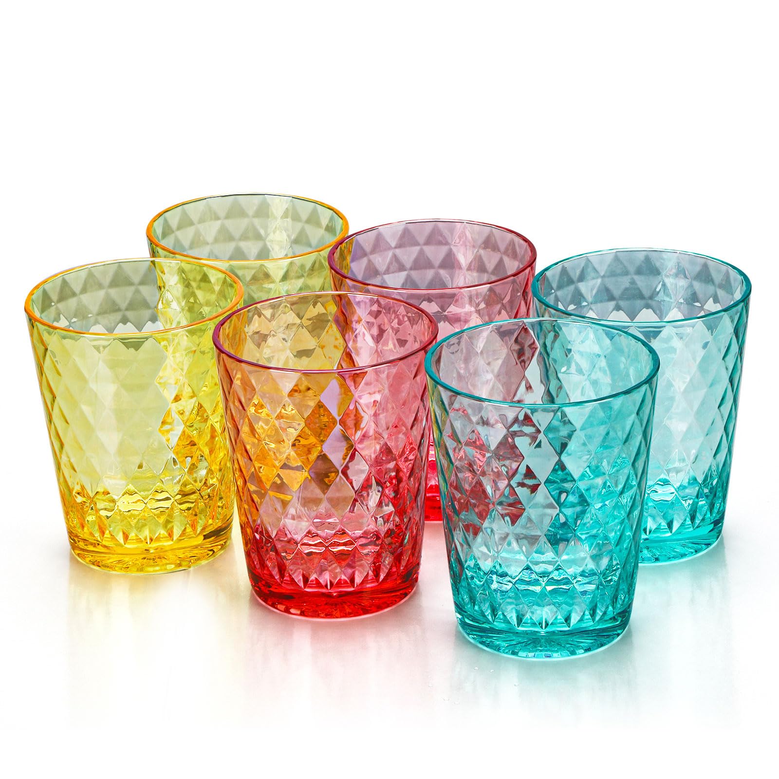 AKMQYM BPA-Free Plastic Tumblers 6 Pack (6x16oz) | Reusable Dishwasher Safe | Stackable Shatterproof Cups | Plastic Drinkware & Drinking Tumblers for
