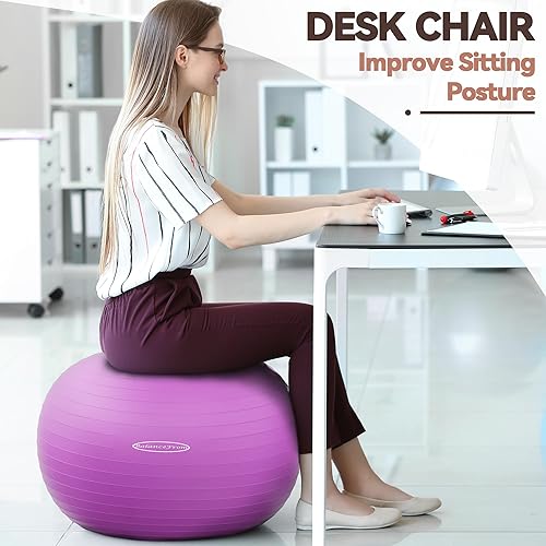 Miniatura 6 de Fitvids Exercise Ball Púrpura,Negro -,Azul,Gris,Verde,Rosa,Rojo,https://www.amazon.com/dp/undefined