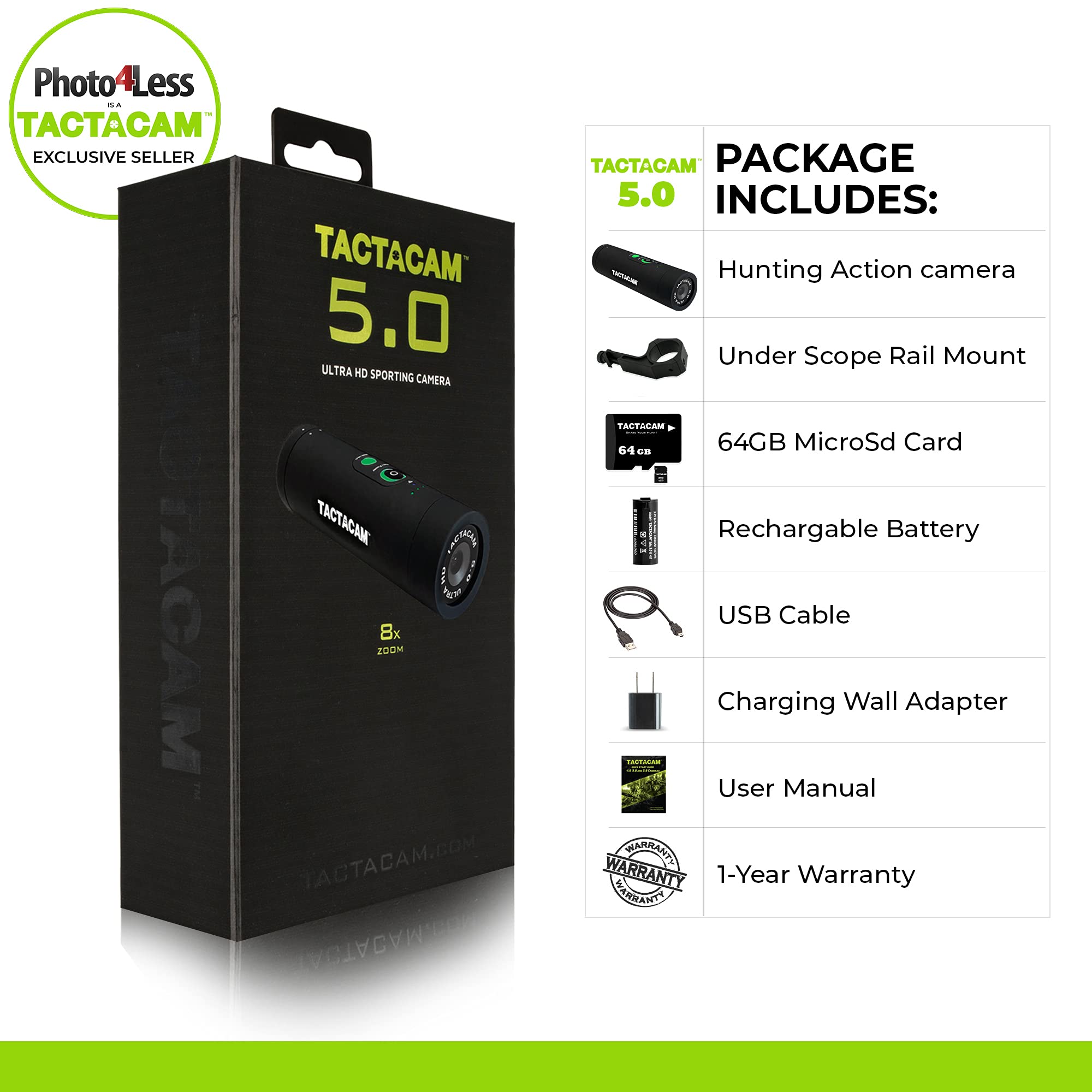 Tactacam Hunting Action Camera Under Scope Rail Mount