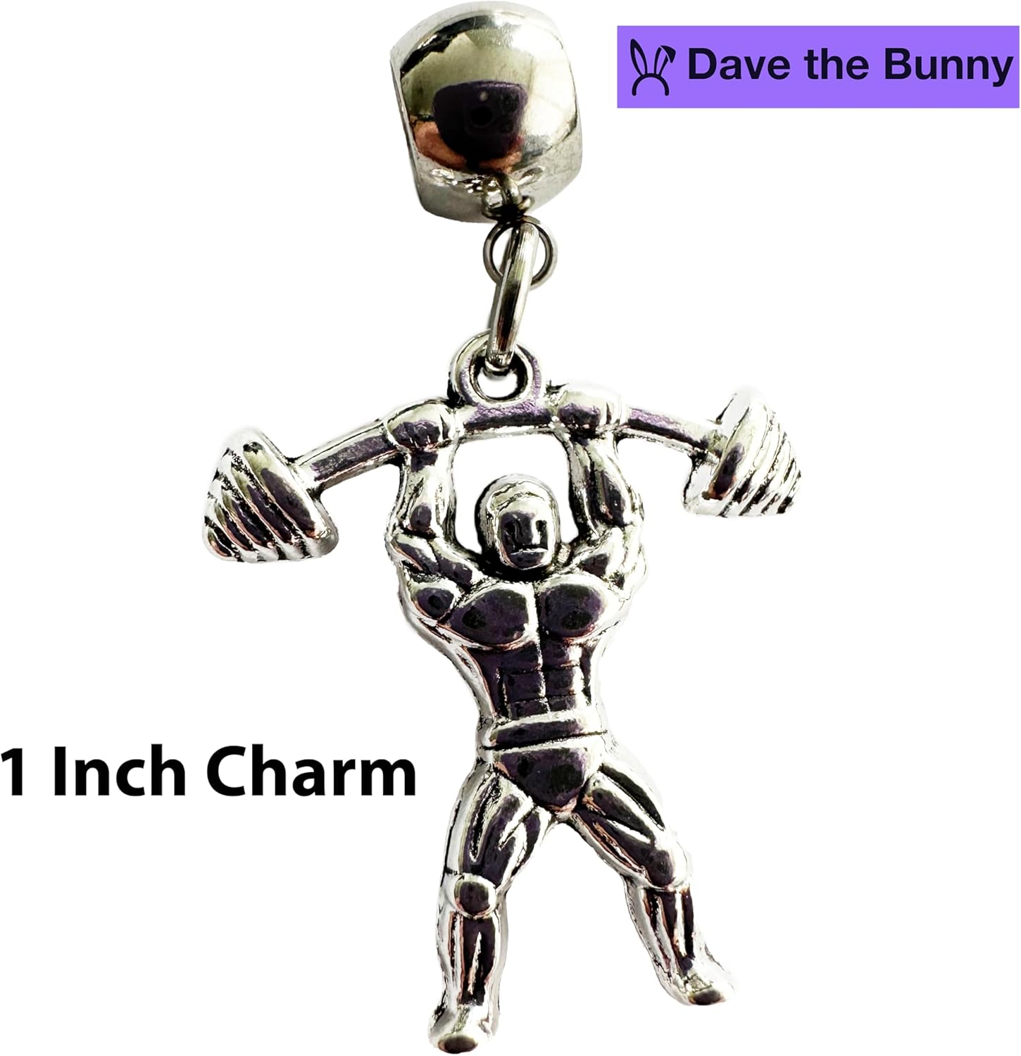 Dave The Bunny Weightlifting Charm Jewelry