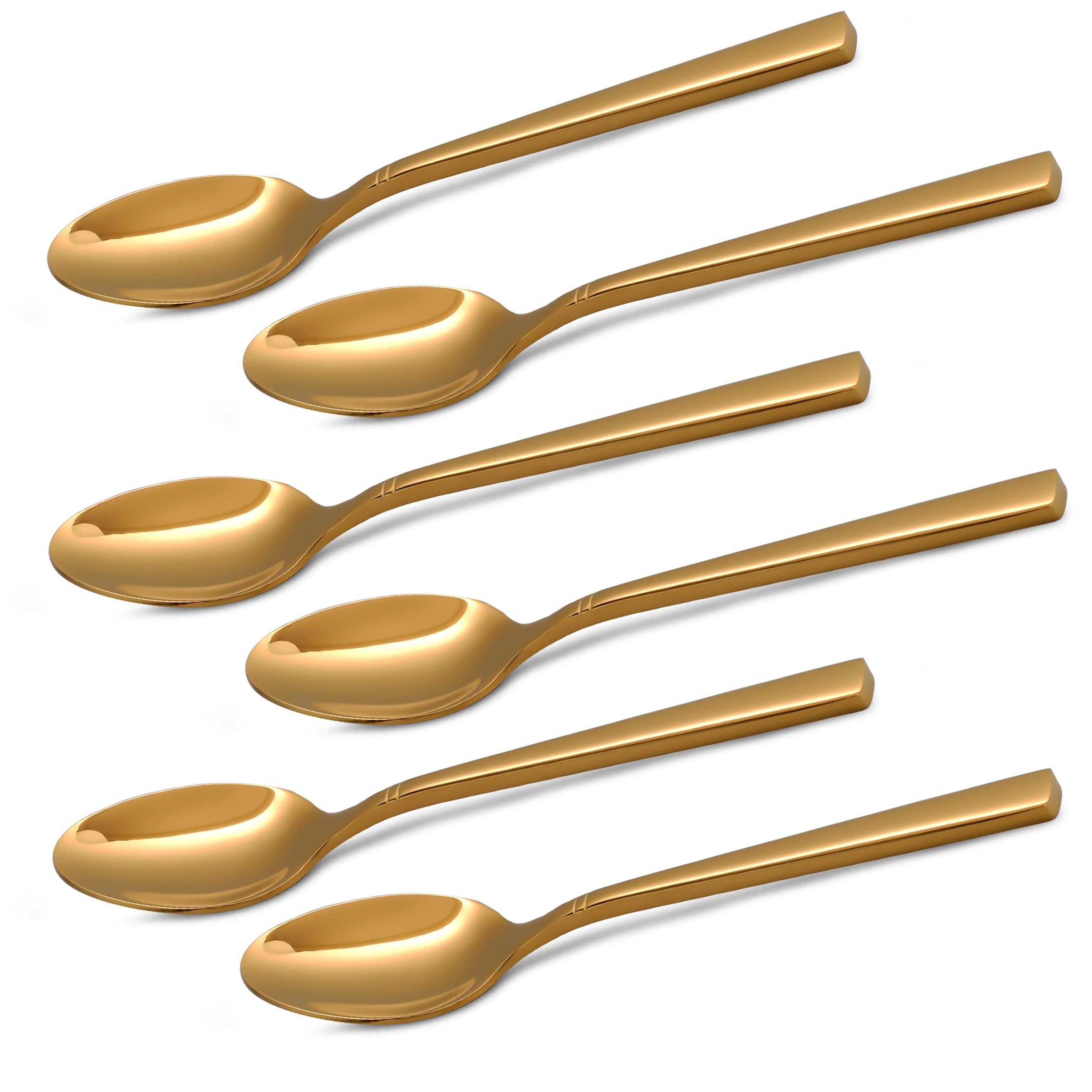 CAMRI Set Da 6 Cucchiaini Da Tè Oro - Posate Acciaio Inossidabile 13,5 Cm - Eleganti E Resistenti Per Caffè, Dessert E Tavola - Idea Regalo Di Lusso Per La Casa - 5