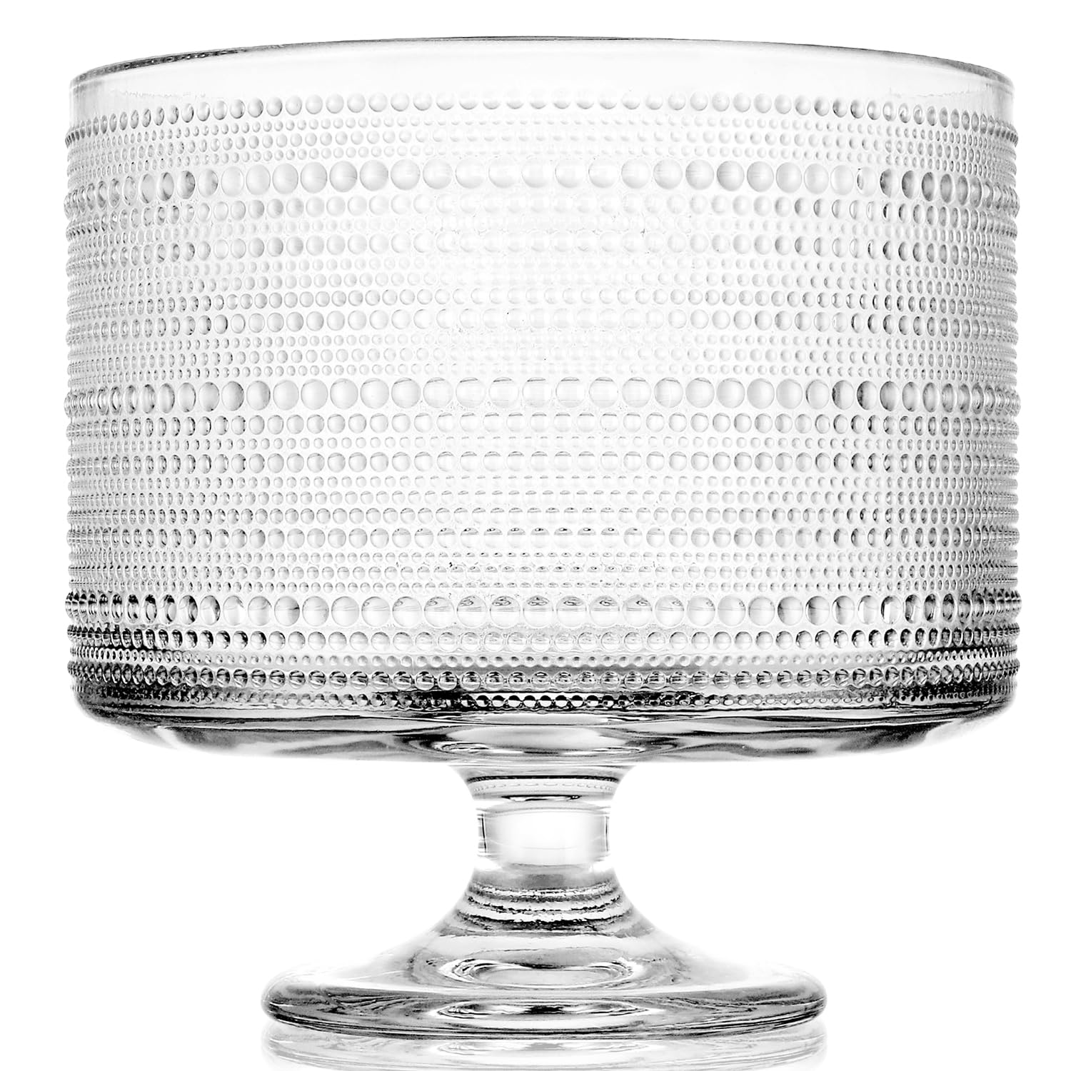 BIMUYI Glass Trifle Bowl with Pedestal, 3250ml Footed Dessert Serving Dish, Vintage Centerpiece Bowl for Layered Cakes, Fruits, Salad