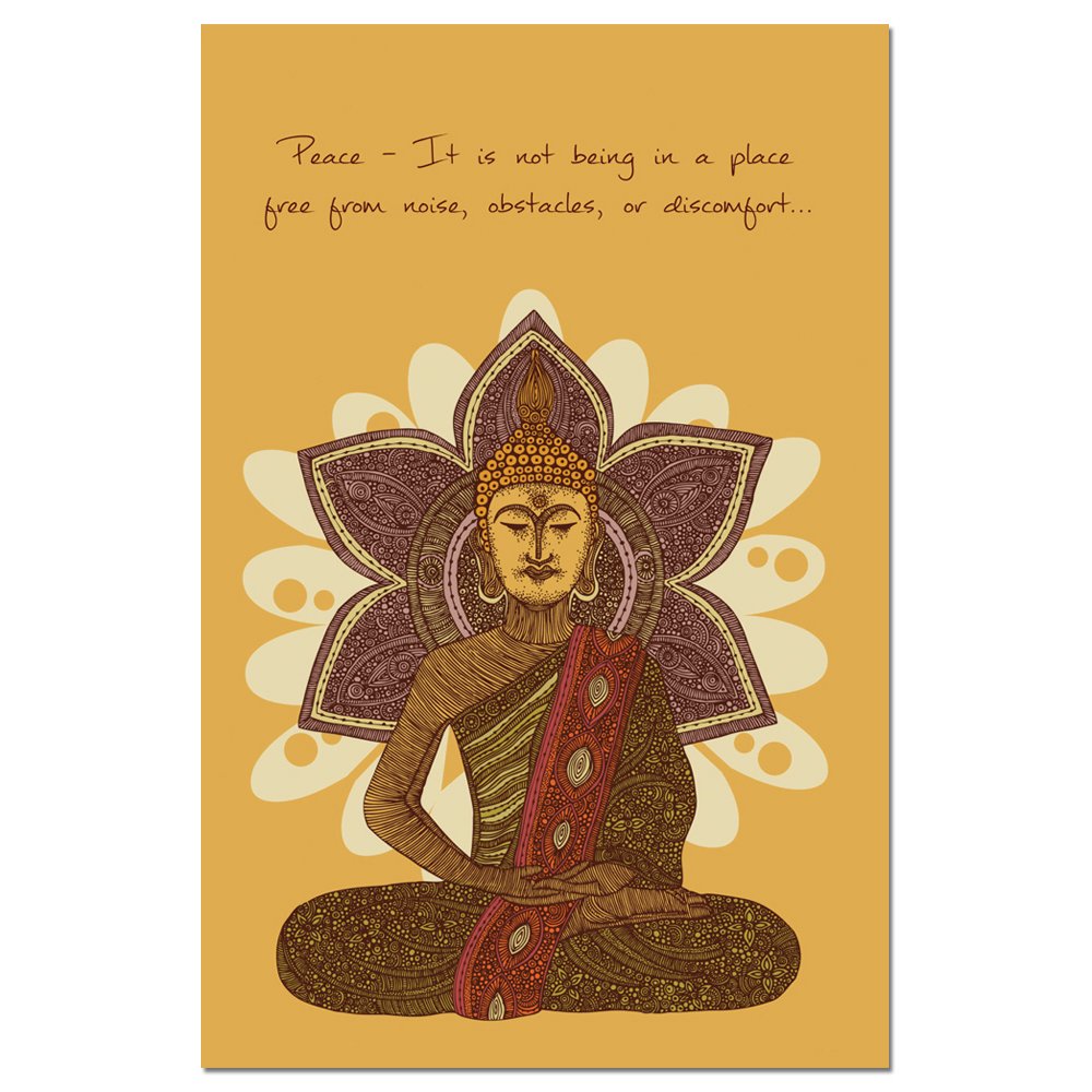Tree-Free Greetings EcoNotes Stationary- Blank Note Cards with Envelopes, 4" x 6", Calmness Within, Zen Themed, Boxed Set of 12 (FS66544)