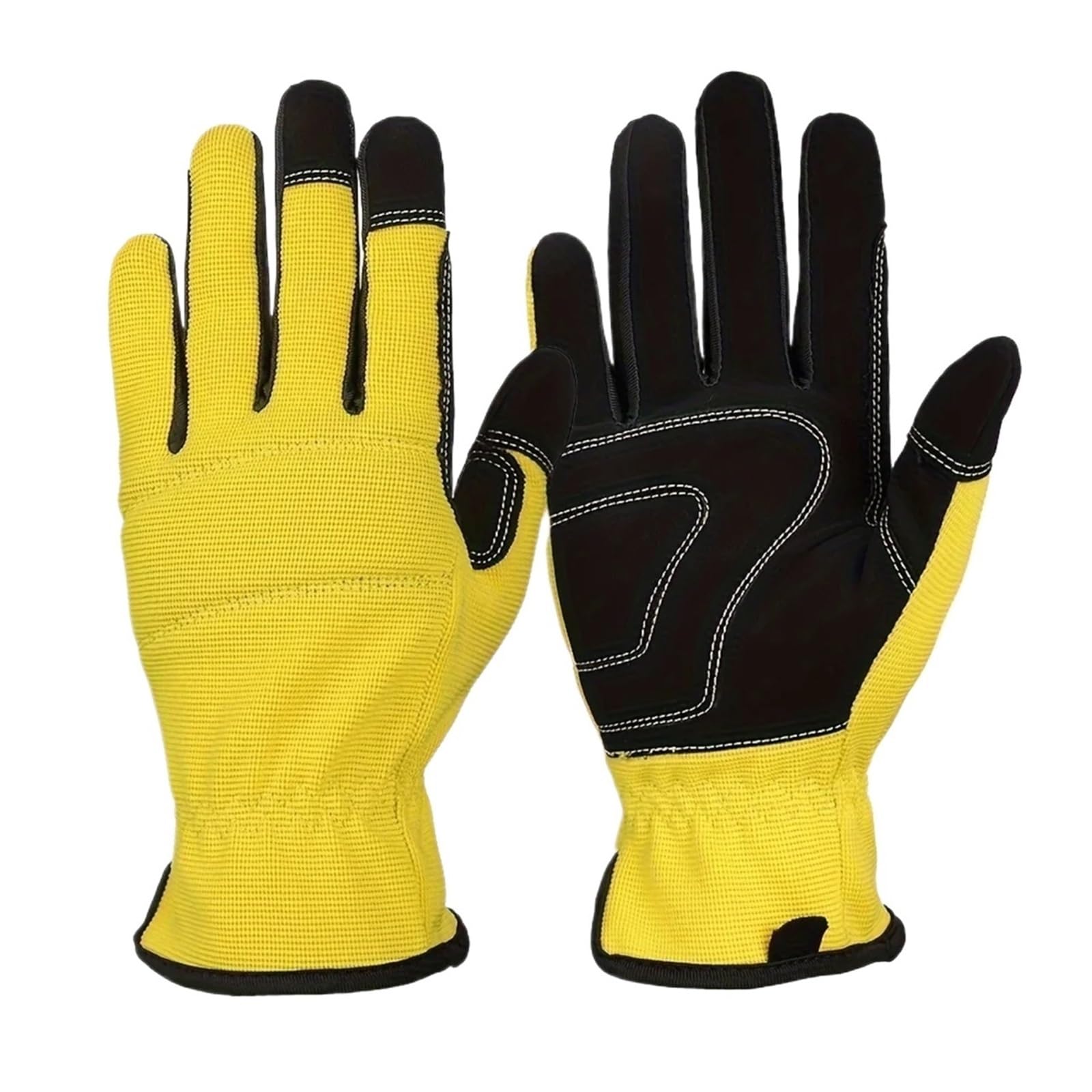 Gartenhandschuhe, beschneidungssichere Handschuhe for Damen und Herren, Stulpen, dornensichere for Graben, Pflanzen von Gartengeräten für Herren/Damen(Yellow,L)