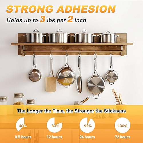 Miniatura 3 de Cinta de doble cara, cinta de montaje resistente, cinta adhesiva de espuma de 16.5 x 0.94 pulgadas, cinta impermeable de dos caras, multiusos para