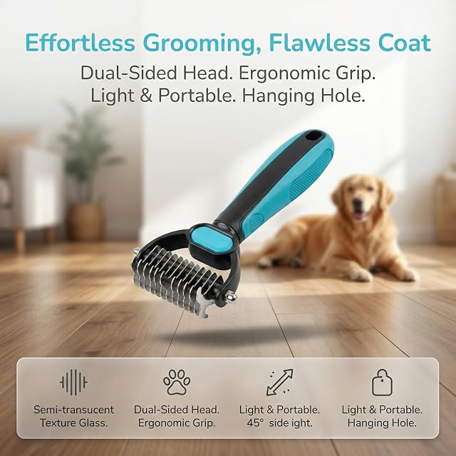 Foto 4 de 7 de Peine Desenredante para Perros y Gatos de Pelo Largo Cepillo Quitapelos
