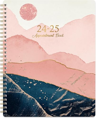 Agenda de citas 2024-2025  Agenda de citas de julio de 2024 a junio de 2025, 2024-2025, agenda diaria semanal y mensual por hora con incrementos de