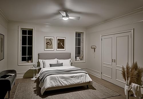Miniatura 6 de Kichler 330151MWH Ventilador de techo Sola LED de 44 pulgadas, control de pared de 3 velocidades, función completa, acabado blanco mate con