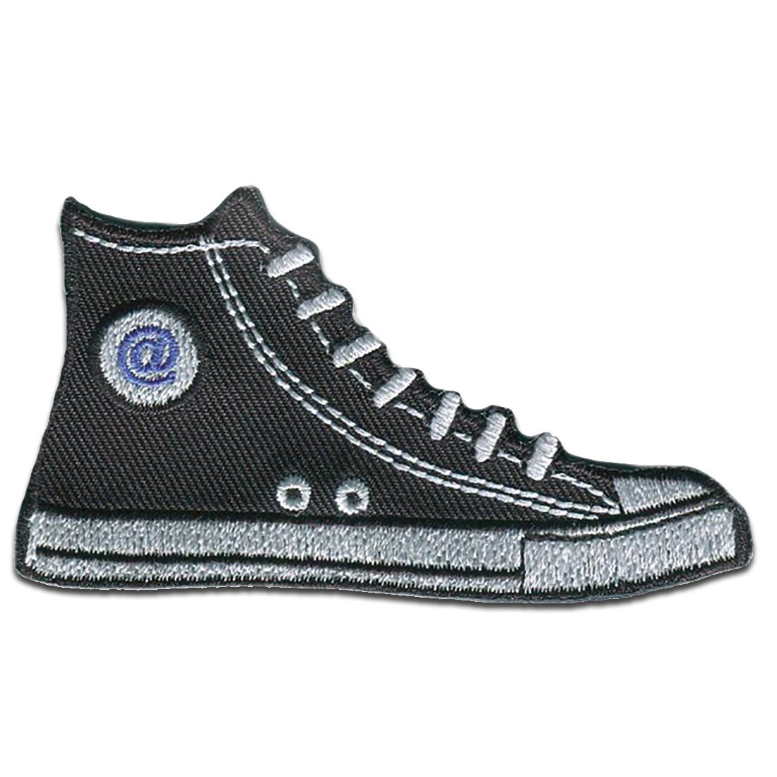 Toppe Termoadesive Per Sneakers - 4,5 X 8 Cm - Ricamate A Tema Scarpa - Colore Nero - Catch-the-patch®
