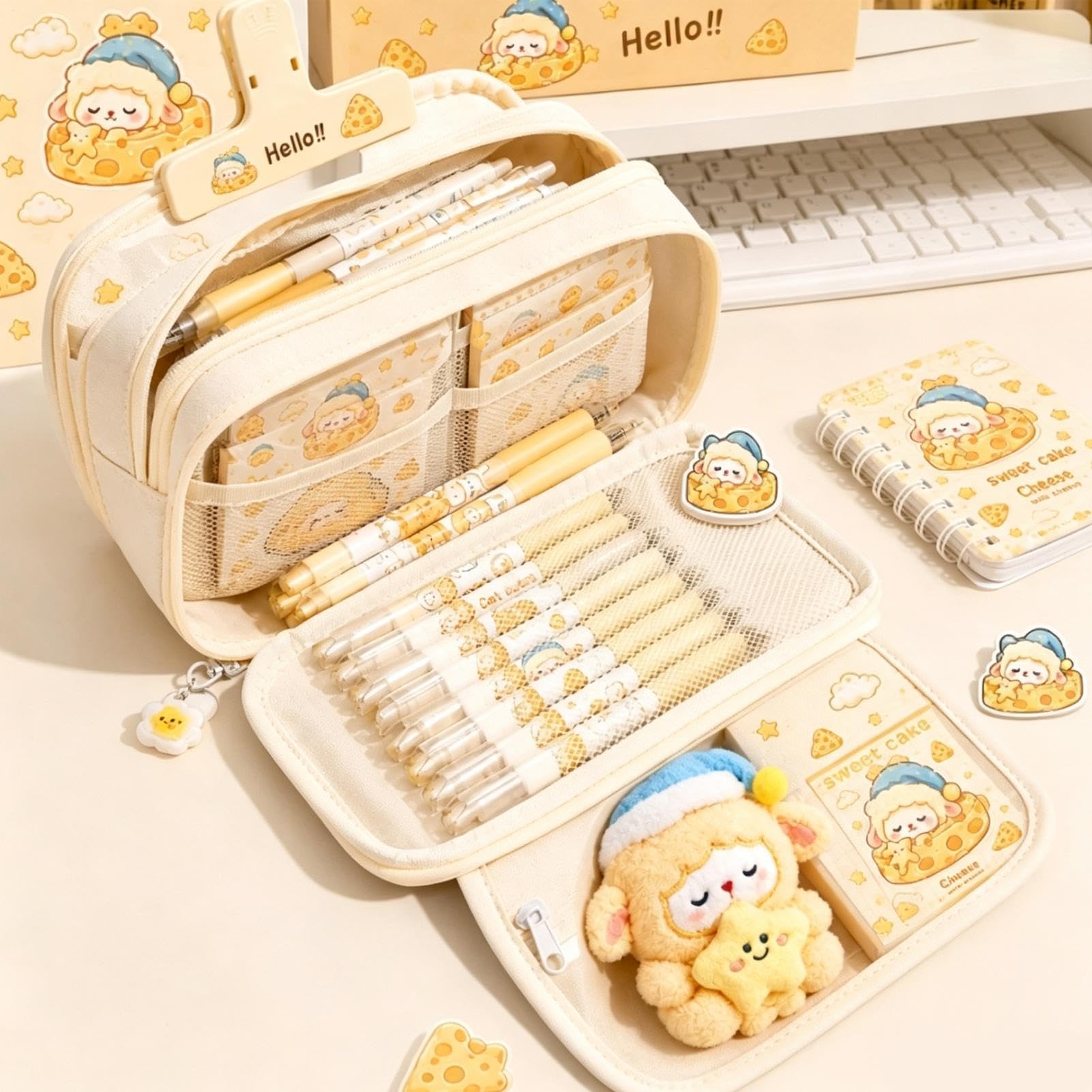 Generisch Trousse à crayons en forme de mouton - Grande capacité - 13