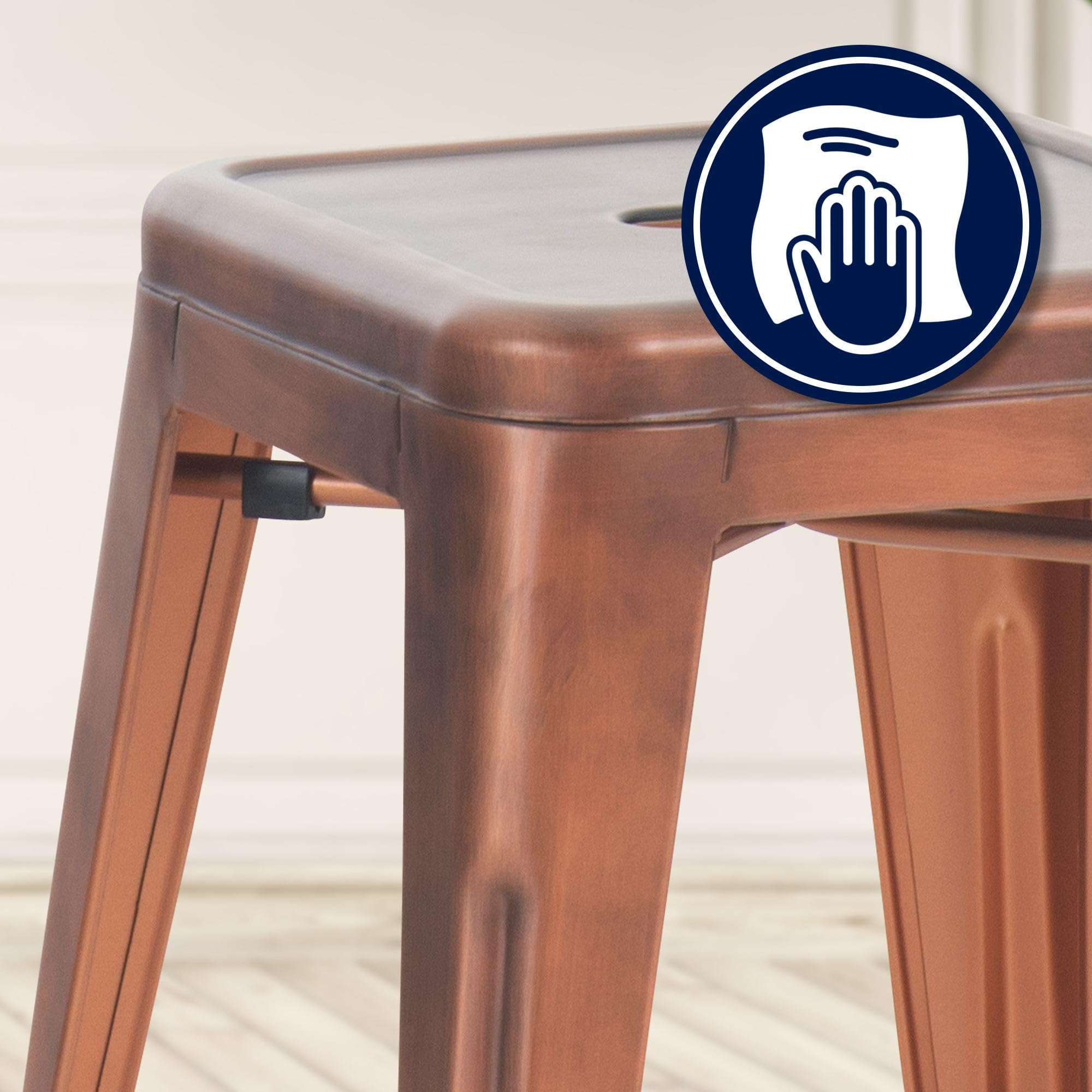 Tabouret métallique empilable CLP Armin 200 kg Cuivre