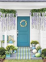 Vista 5 de Guirnalda de glicina artificial, paquete de 12 flores artificiales de 3.6 pies, flores artificiales de seda de vid de glicina falsas para decoración