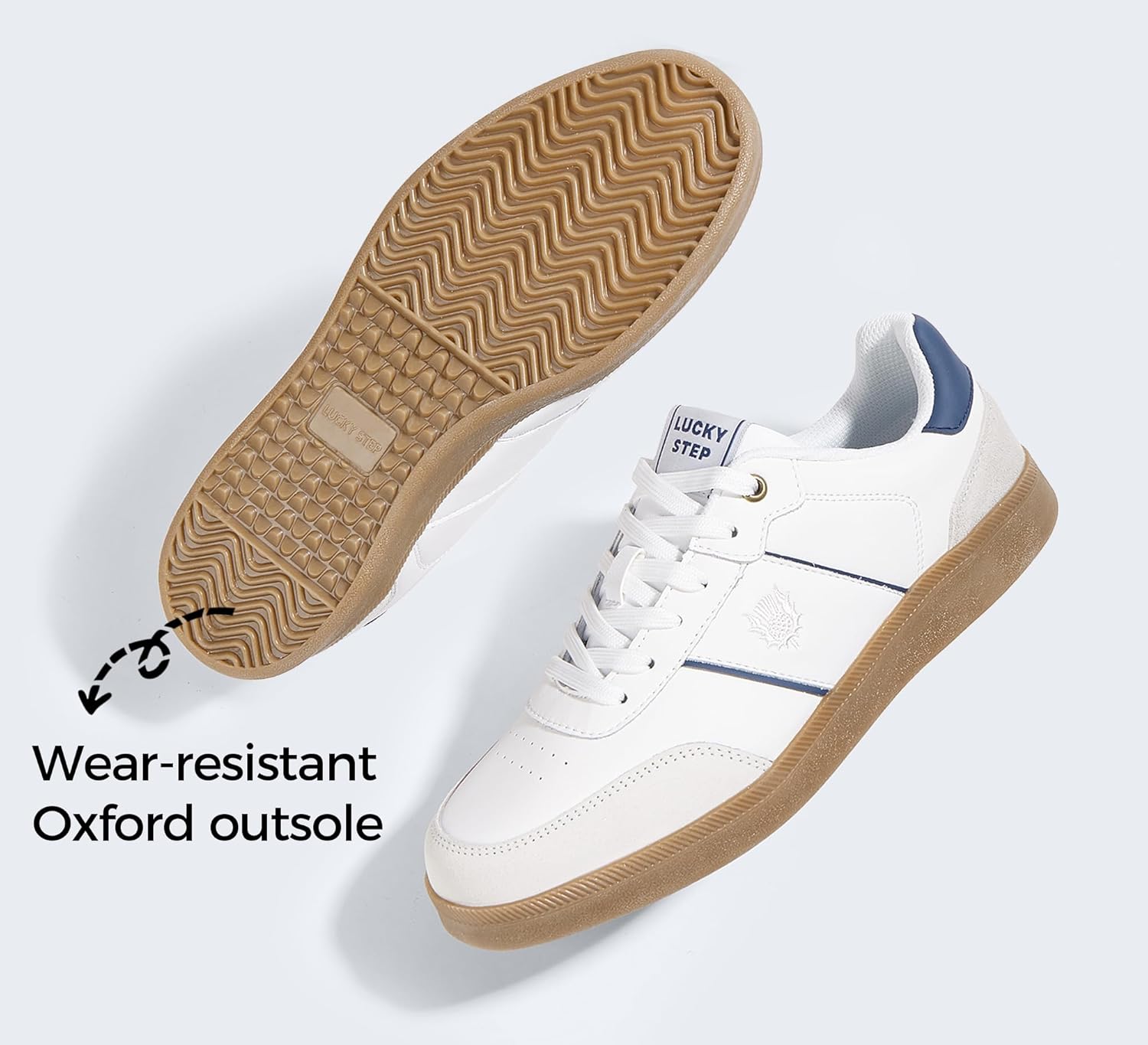 LUCKY STEP Men's Fashion Sneakers Casual Shoes Retro Suede Genuine Leather Skate Tennis Walking Shoes for Male - Image 6