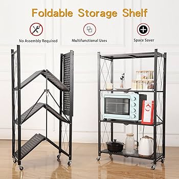 Amazon.com: Letusto Foldable Collapsible Shelf with Wheels