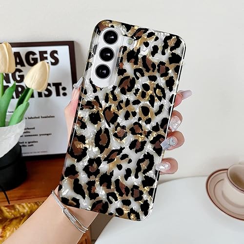 Miniatura 5 de J.west Funda para Samsung Galaxy S23 Plus de 6.6 pulgadas, Funda de Lujo con Estampado de Leopardo y Guepardo, Diseño Translúcido y Nacarado, Funda