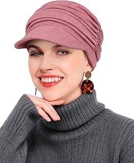 Newsboy Chemo Hat for Women - Winter Cap with Brim for Cancer & Alopecia