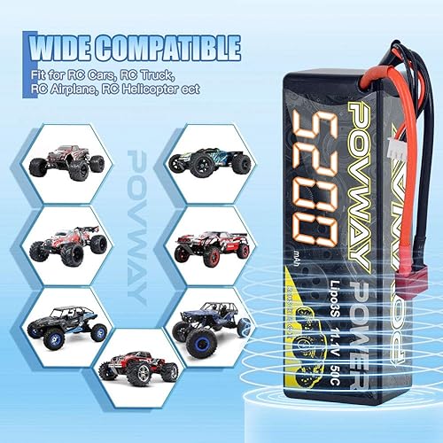 Miniatura 3 de 3S Lipo Batería 5200mAh 11.1V 50C con enchufe T Hardcase RC Batería para RC Car Barco, Camión, Helicóptero, Avión Racing Modelos RC Hobby  2 unidades
