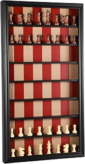 Wall Mount Chess Board, 28.5" x 15.4" Giant Wooden Vertical Chess Game Set