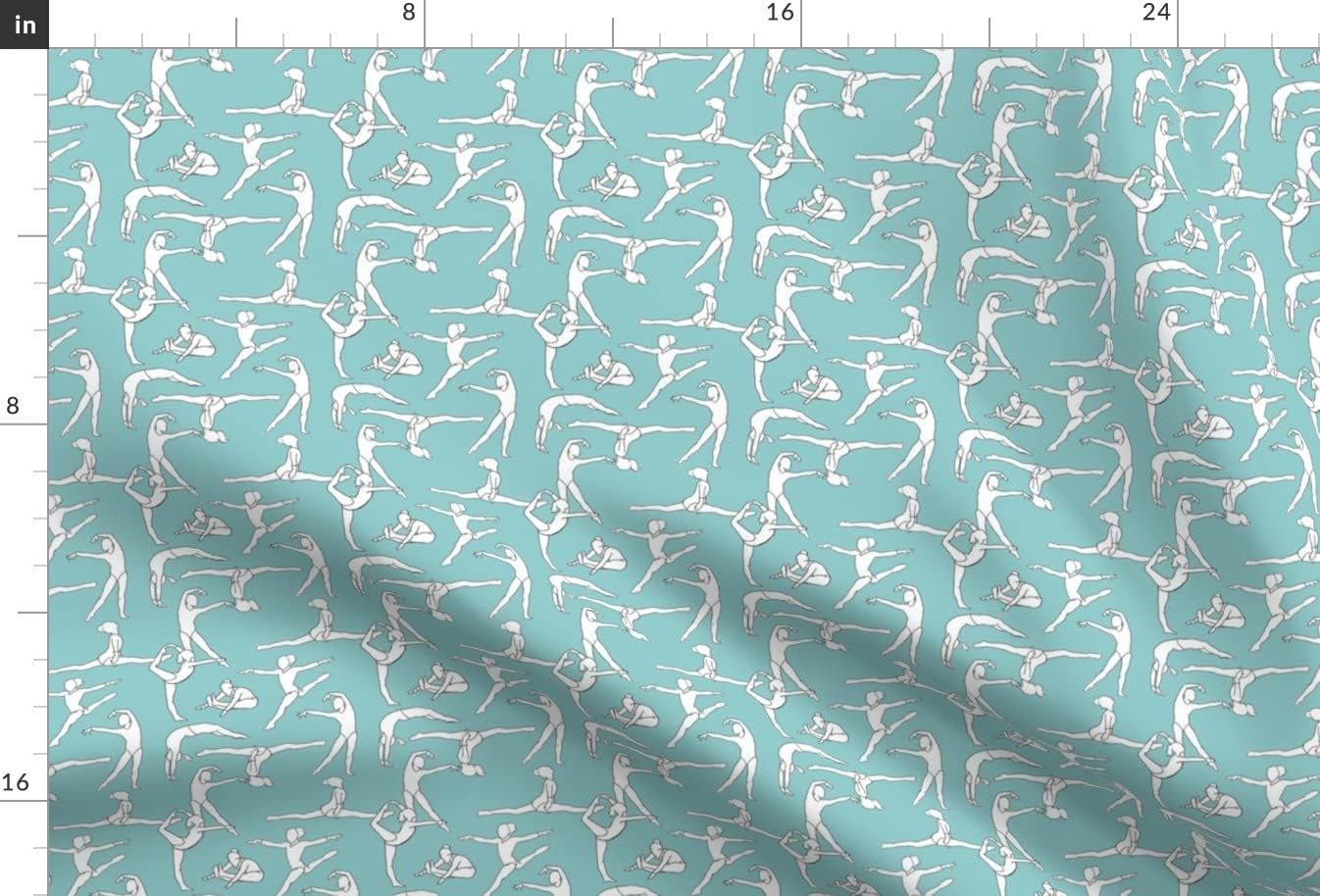 Spoonflower Fabric - Light Blue Gymnastics Sports Exercise Gymnast Womens Printed on Minky Fabric by The Yard - Sewing Baby Blankets Quilt Backing Plush